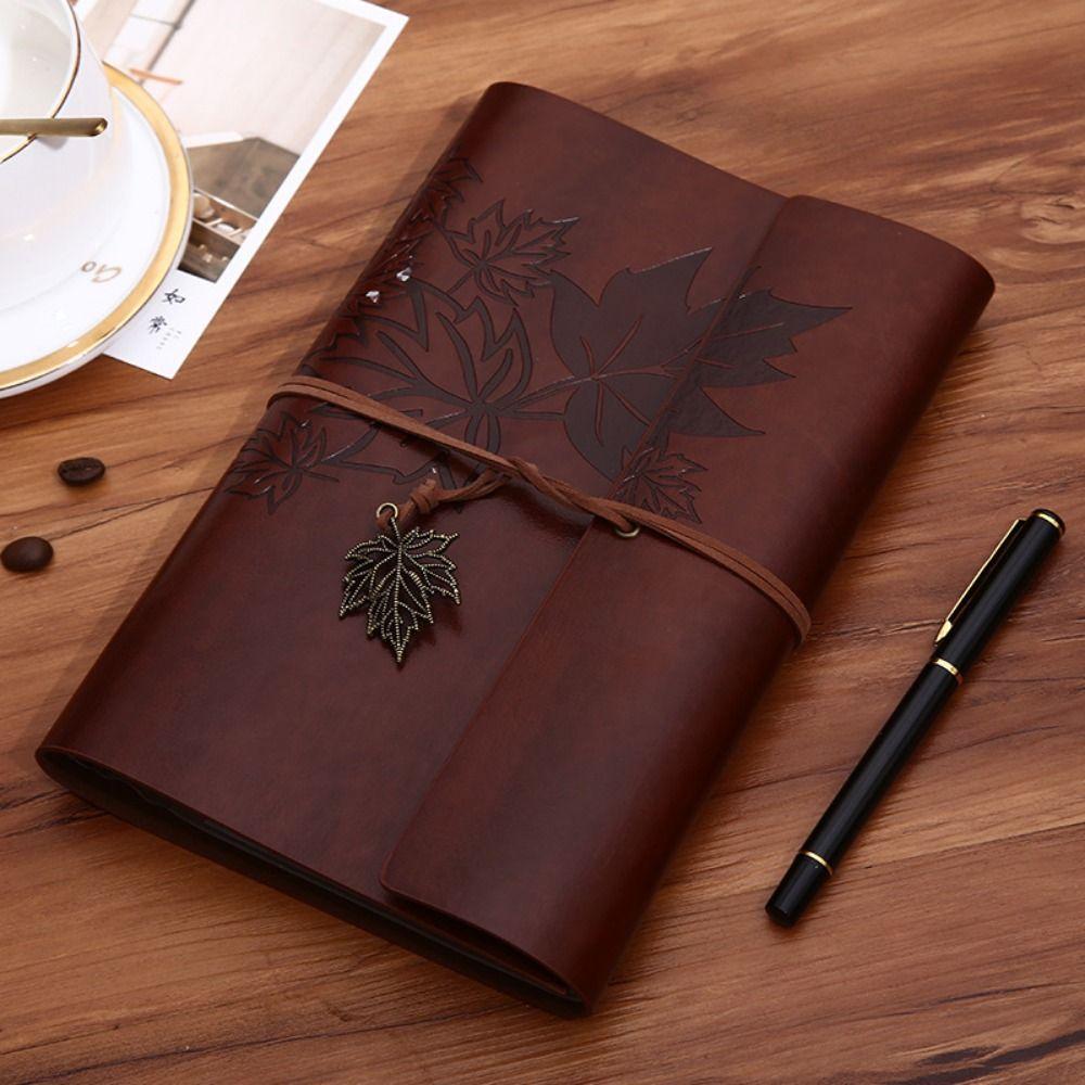 Kraft Paper PU Leather Kraft Notebook A7/A6/A5 Spiral Notebook Journal Diary