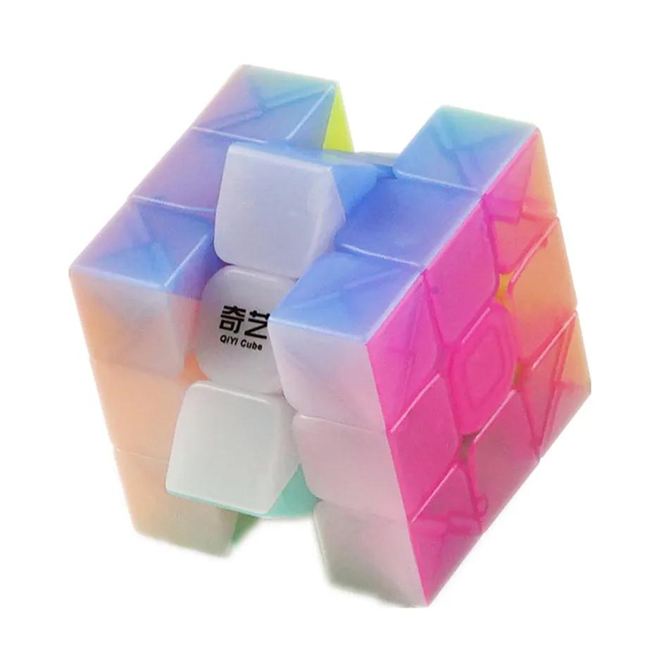 Qiyi Warrior W 3x3x3 Скоростной Кубик Рубика Без наклеек Прозрачный Профессиональный Магический Куб Головоломки Цветные Обучающие Игрушки Для Детей