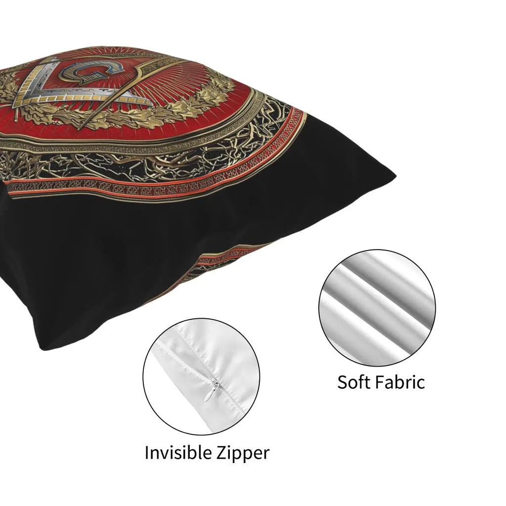 Масонские символы квадратная наволочка подушки для дивана 3-й степени масон серебряный драгоценный камень мастер наволочка на заказ домашний декор