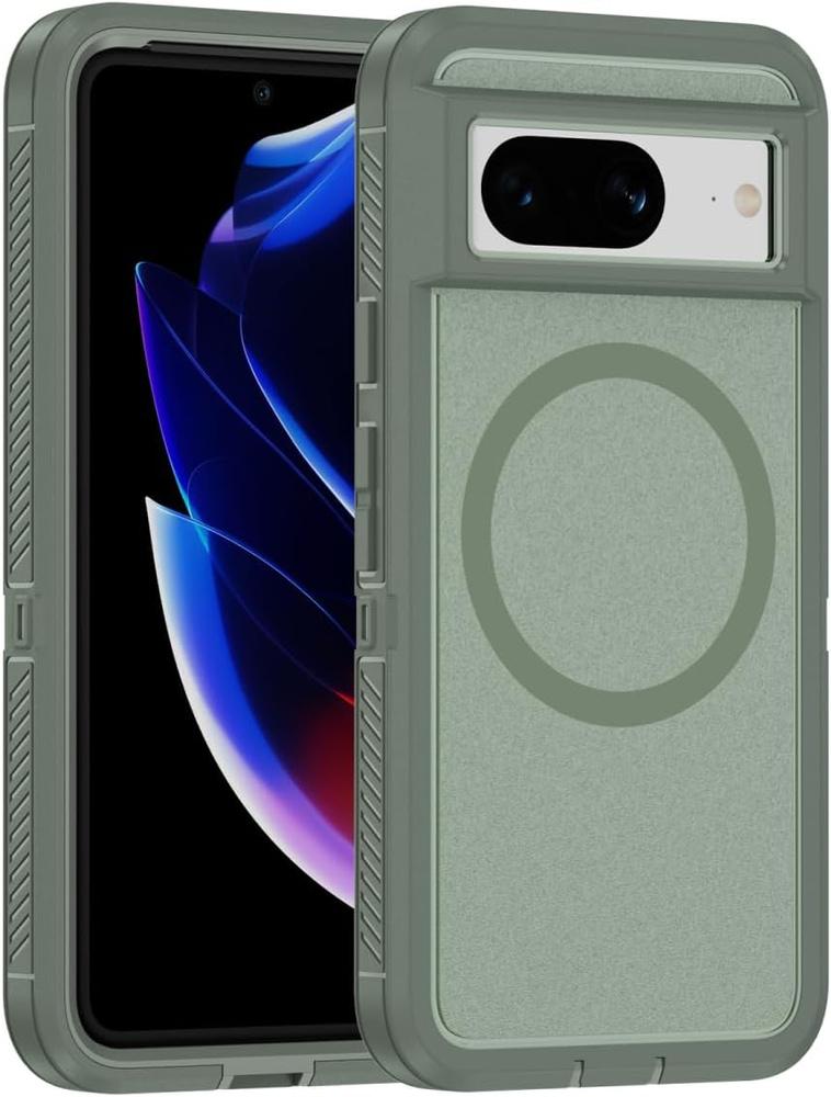 Case with frame for Google Pixel 8, for MagSafe, green