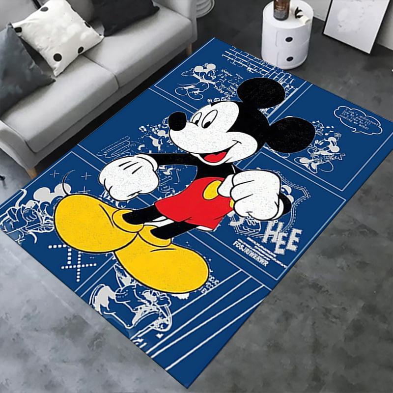 Office Rug Mickey Mouse, Cartoon theme 3D Printed Anti-Slip Rug-Machine Washable for Living Room