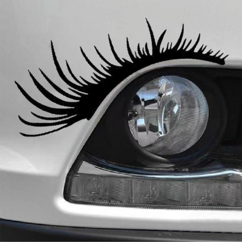 Headlight Eyebrow Eyelid Stickers For Auto Car Headlamp Eyelid Cling Decorative Automotive Headlight Decal For RV Vehicle