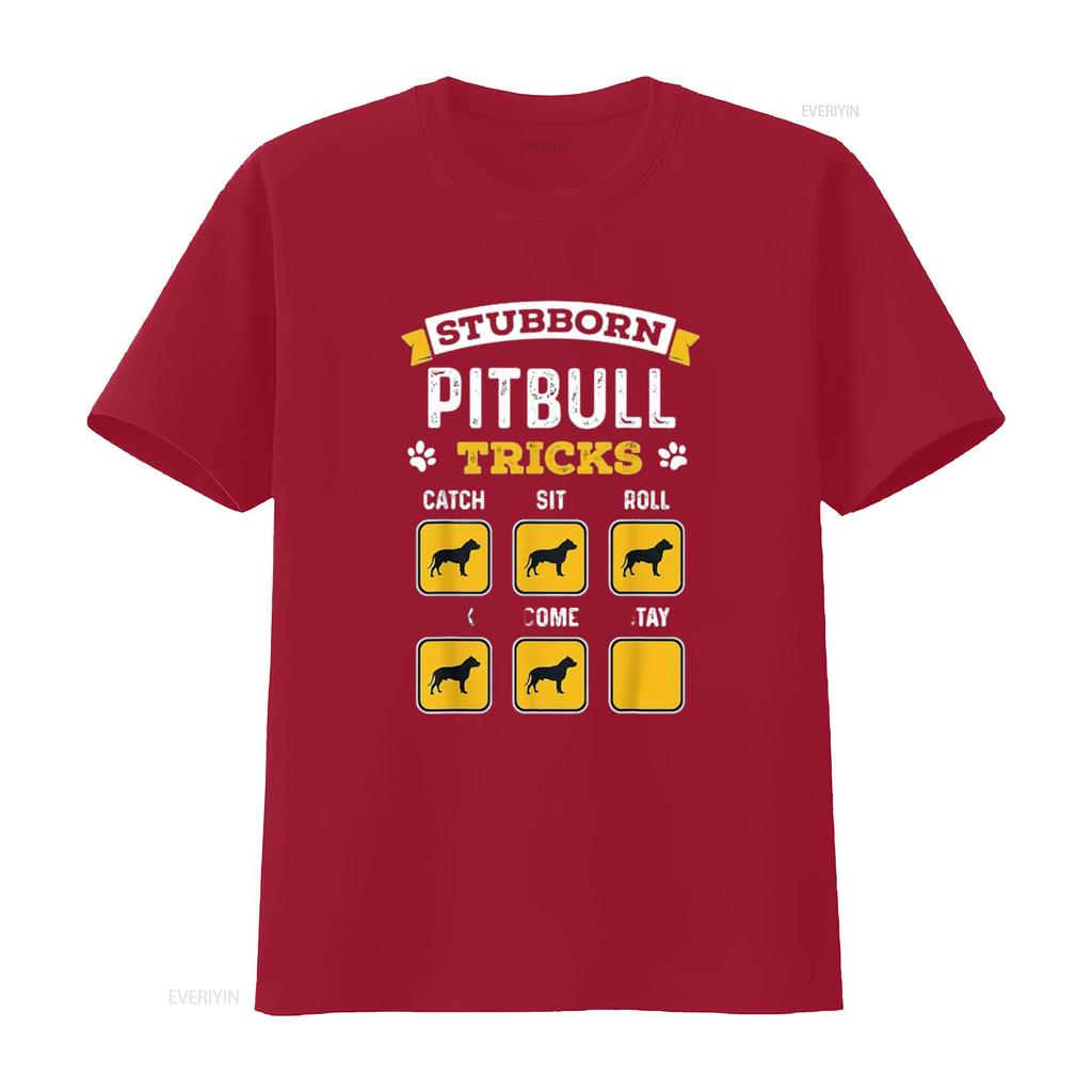 Stubborn Pitbull Tricks Funny s for Dog Owner Womens T Shirt Black XL vintage Washed Stylish Soft Stretched graphic Comfortable