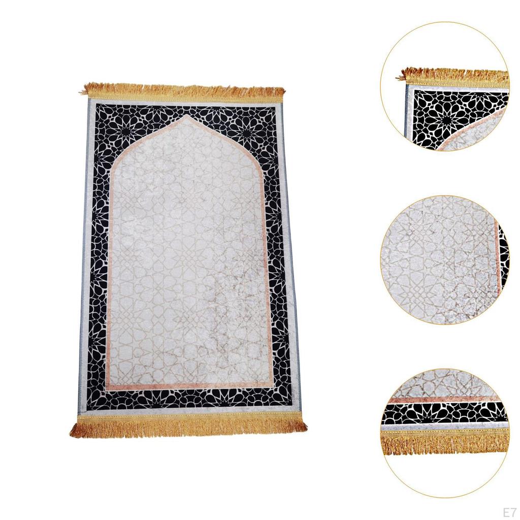 Muslim Prayer Rug Carpet Unique Nonslip Thick Ornament Cushion Mat Floormat for Travel