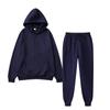 Мужской однотонный спортивный костюм: Модный кардиган с капюшоном + спортивные штаны, теплый для осени/зимы