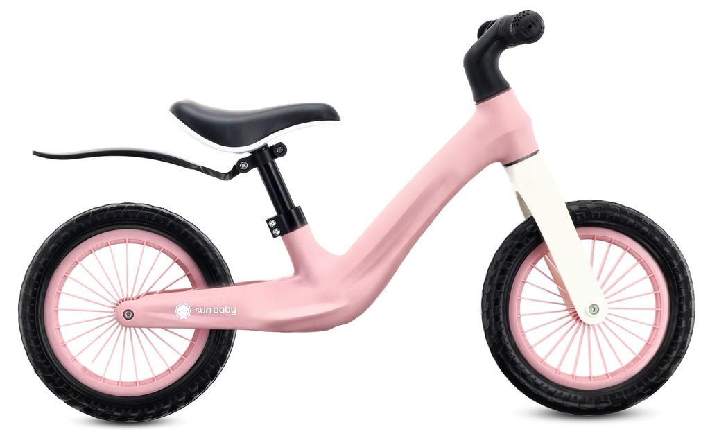 Kids Pink SPORT Nylon 12" Balance Bike 2.5kg EVA Wheels & Mudguard