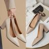 Autumn 2023 Women's Korean Style Chunky Heel Pointed Toe High Heels