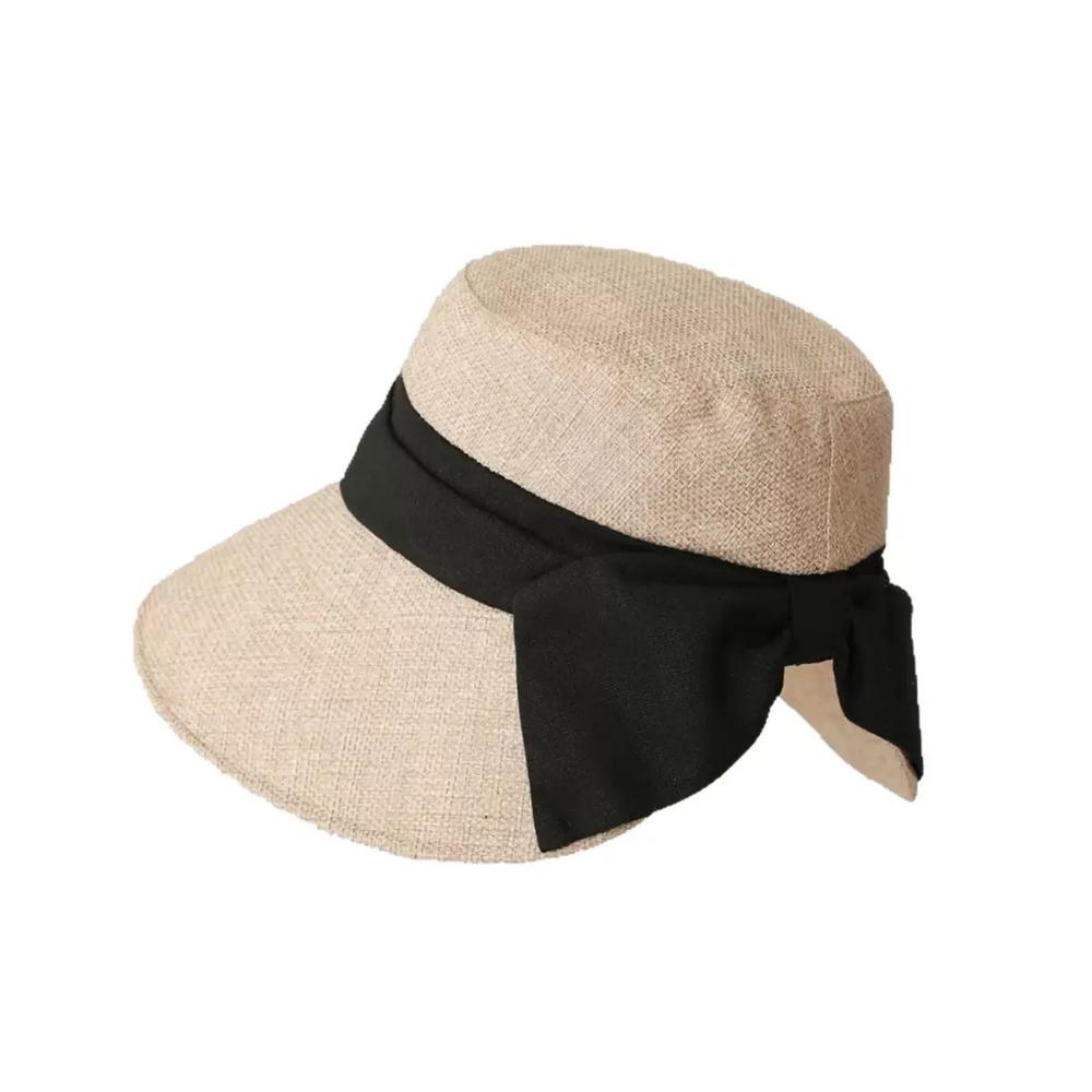 Solid Color Bow Fisherman Hat Bowknot Bucket Hat Fashion Summer Sun Hat Travel
