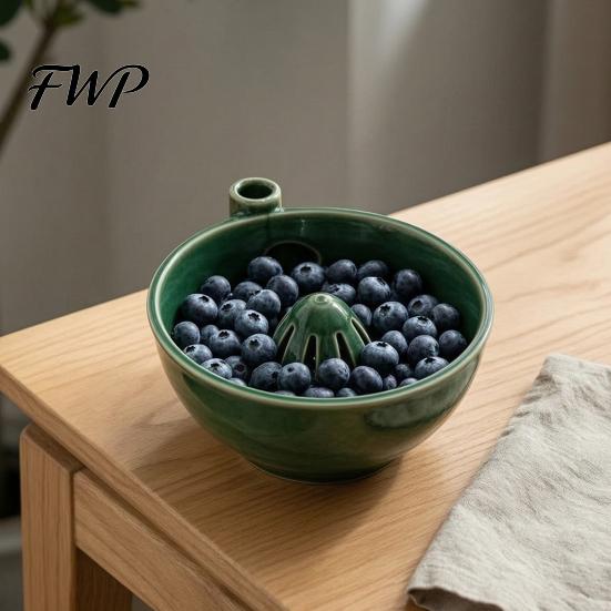 Вихревая миска для мытья фруктов Керамическая миска для мытья ягод, Самовращающаяся гидравлическая мойка с вихревым потоком для ягод Слив, Автоматическая Кухня Хрупкое