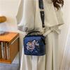 Vintage Embroidery Elephant Doctor Bags Wide Strap PU Leather Women Shoulder Crossbody Bag Designer Tote Ladies Handbags Purses
