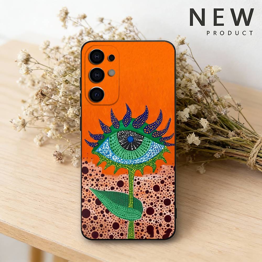 Искусство Яёи Кусамы Чехол для телефона для Samsung S26,25,24,23,22,21,20,30,Ultra,Plus,Fe,Lite Черный корпус