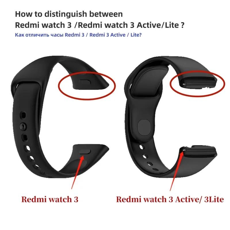 Soft Official Silicone Strap For Xiaomi Redmi Watch 3 Active Sports Bracelet Wristband For Redmi Watch 3 Lite/Active Watchband