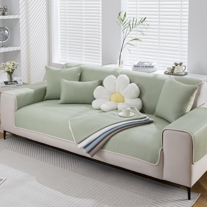 Ice Silk Sofa Cushion Summer Mat Seat Cushion New Sofa Cover Non-Slip Backrest Armrest Cover