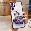 KEYSION Противоударный чехол из ТПУ с гальваническим покрытием для Samsung Note 20 Ulrtra 5G, блестящий чехол-подставка в виде лебедя с драгоценными камнями для Galaxy Note 20
