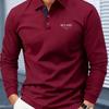 Autumn And Winter New Long-Sleeved POLO Shirt,Color-Blocking Design, Lapel Top, Comfortable And Breathable Fabric, Anti-Wrinkle And Anti-Pilling