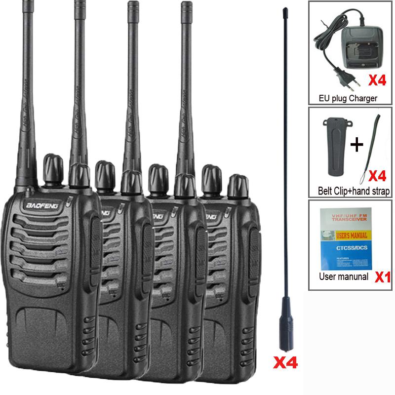 4PCS Baofeng BF-888S V2 Walkie Talkie Dual Band Portable Long Range UHF 400-470MHz VOX Ham Two Way Radio For Hunting Hotel Walk
