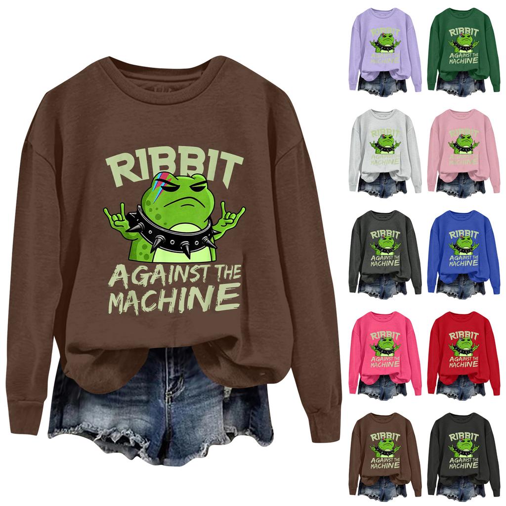 Women's Fashion Daily Versatile Casual Sweatshirts Long Sleeve Round Neck Top Sweatshirts