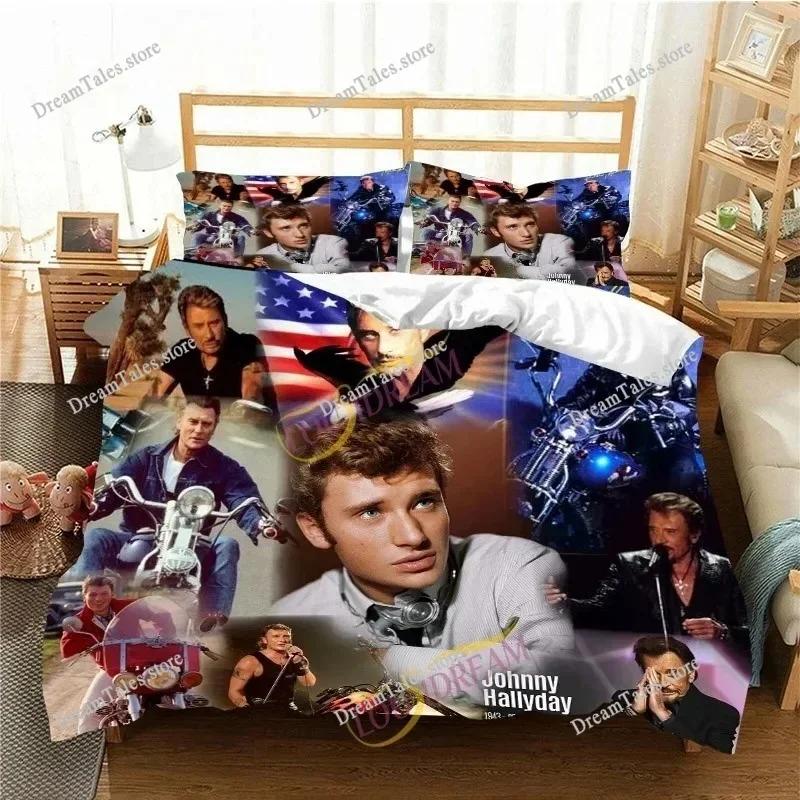 Франция Рок-певец J-Johnny H-Hallyday Комплект постельного белья Односпальный Полуторный Двуспальный Queen King Размер Комплект постельного белья для спальни взрослых и детей Пододеяльники7