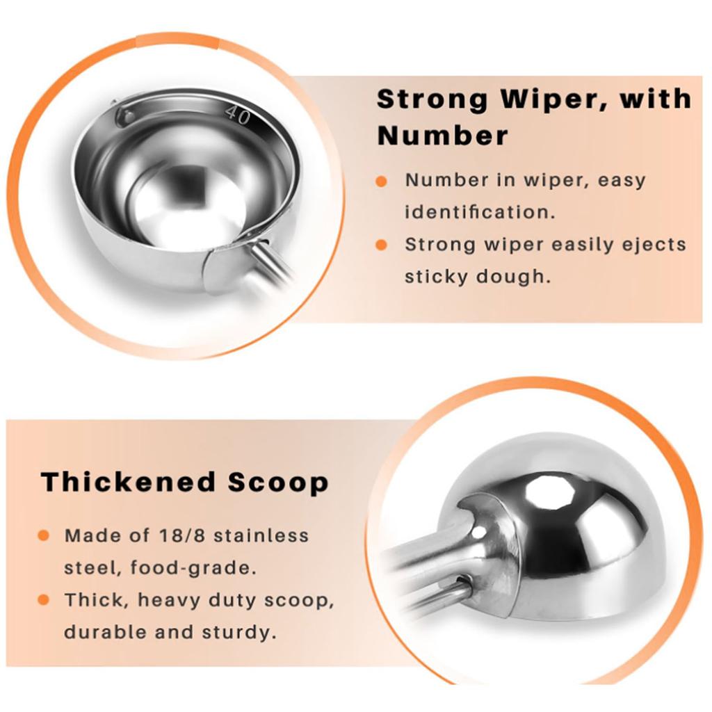 Ложка для теста из нержавеющей стали SUS304, ложка для дыни, мини-ложка для мороженого, 50 мм