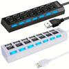 4/7 Port USB 2.0 HUB High Speed Power Adapter Expander Multi Ports USB Splitter With Switch For Laptop PC Computer Accessories