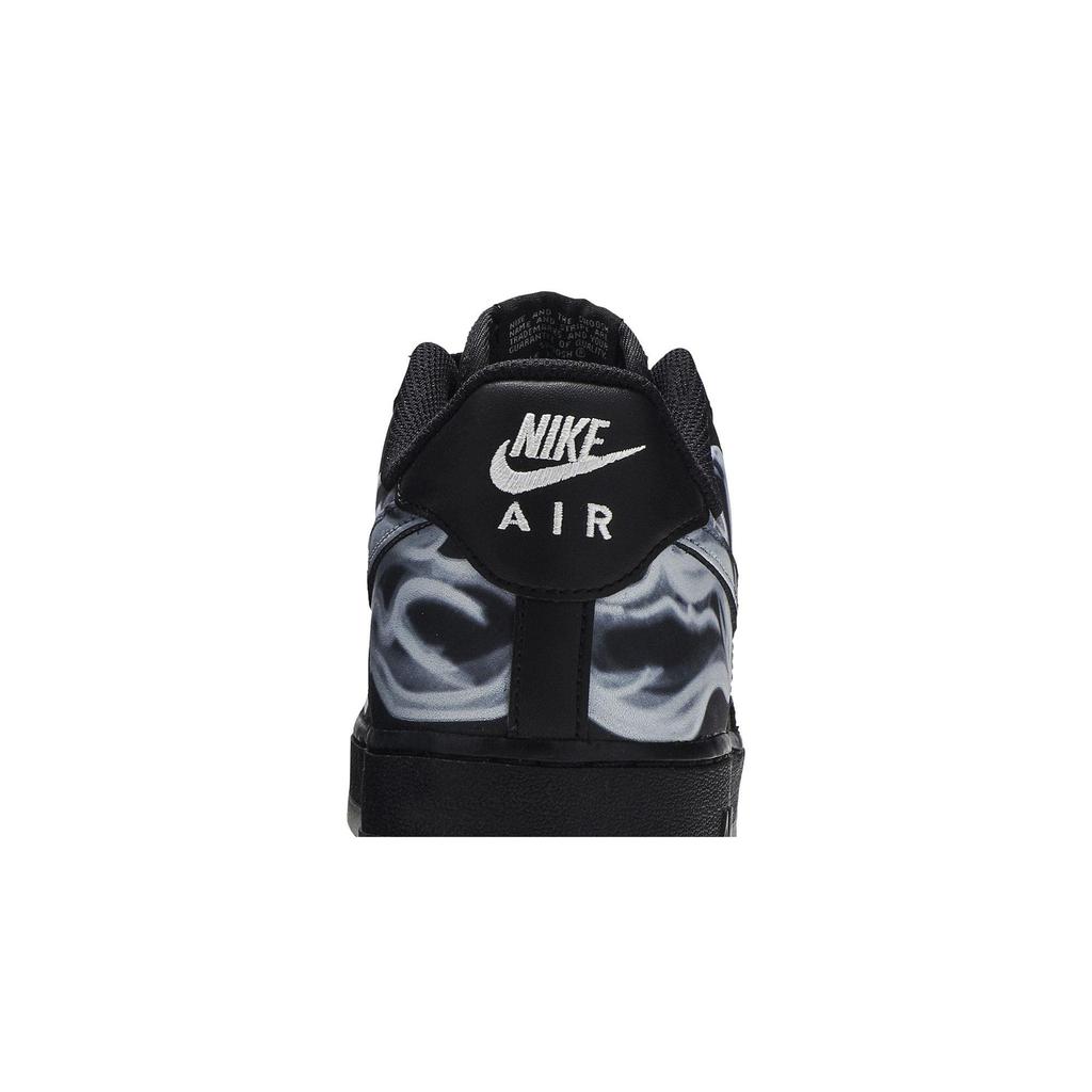 Nike Air Force 1 '07 QS 'Черный Скелет' (унисекс) Черные / Черные / Черные Скейтбордические кроссовки BQ7541 001
