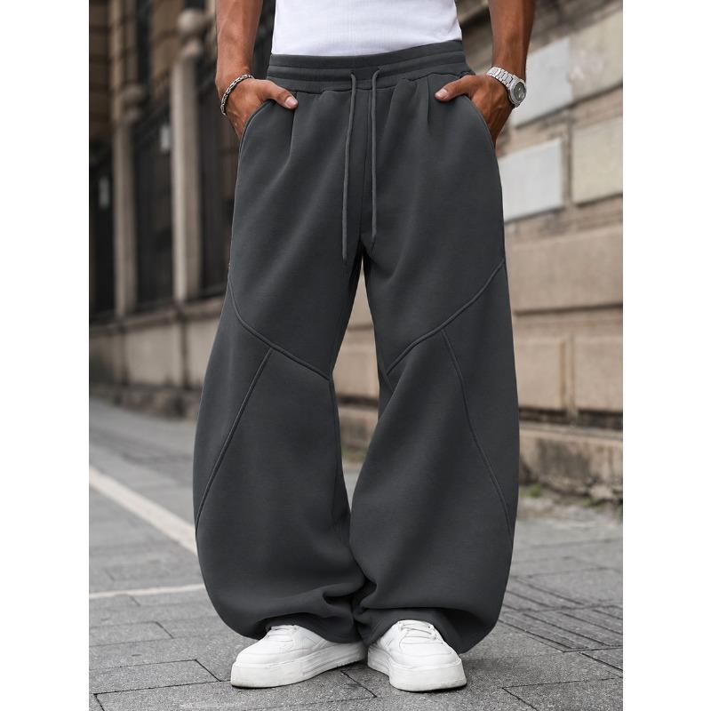 Men S American Vintage Drawstring Wide Leg Casual Trousers