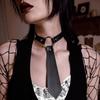 PU Leather Collar Personality Exaggerated Dark Gothic Retro Neck Collar Punk Style Clothing Accessories Tie Accessories