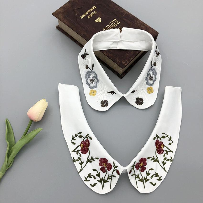 Белая черная рубашка с искусственным воротником для женщин, кружевной ажурный съемный воротник, ромбовидный лацкан, рубашка, блузка, топ, ожерелье, аксессуары для одежды