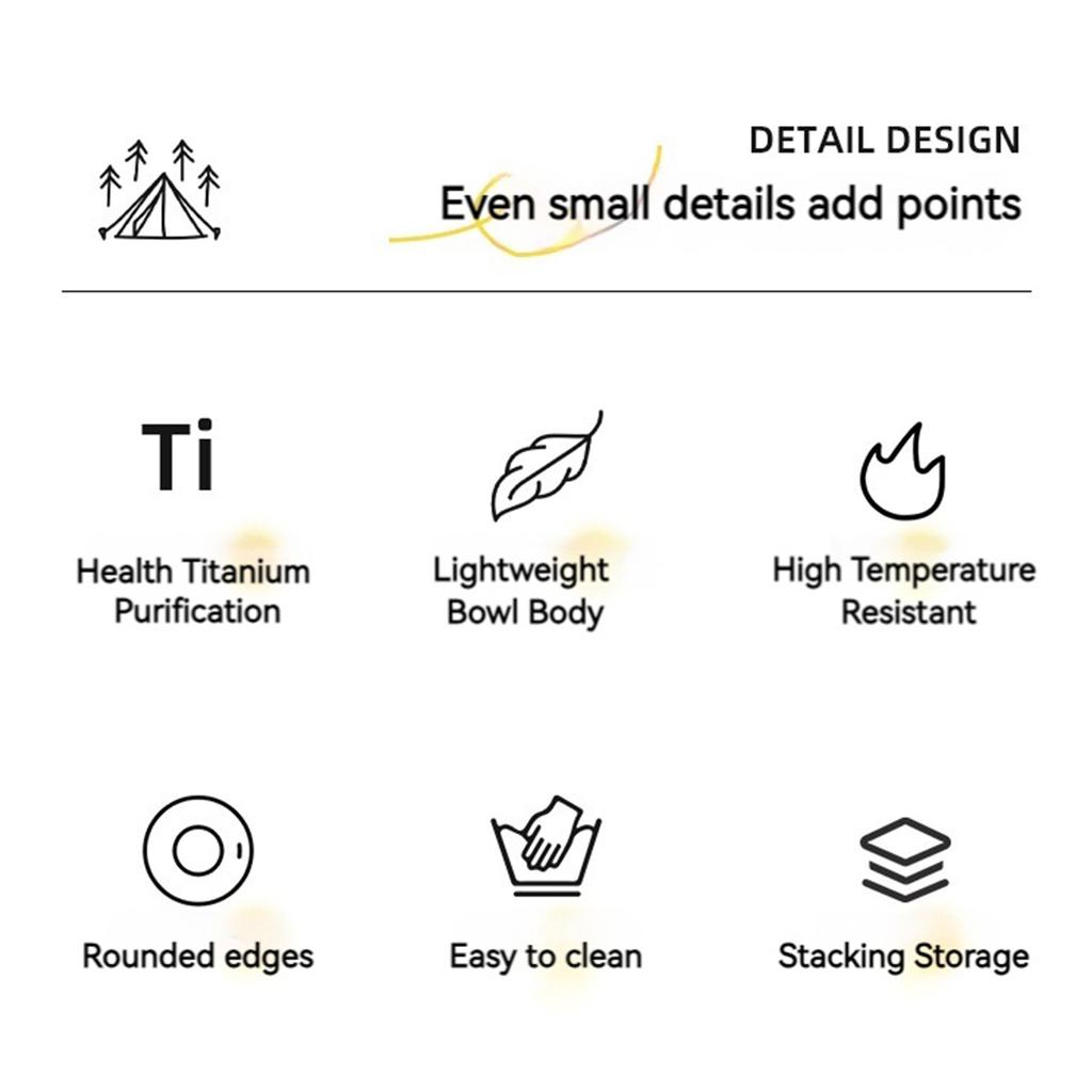 Titanium Purification Plate Portable Travel Tableware Rust Proof Backcountry Dinnerware Stackable Camping Tray Camping Supplies