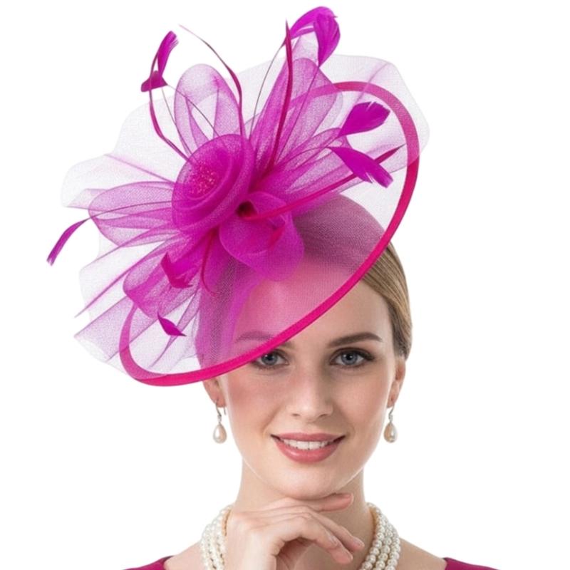 Изящная Фата-Заколка Fascinator Повязка на Голову Для Свадеб, Вечеринок И Особых Случаев Несколько Стильных Цветов