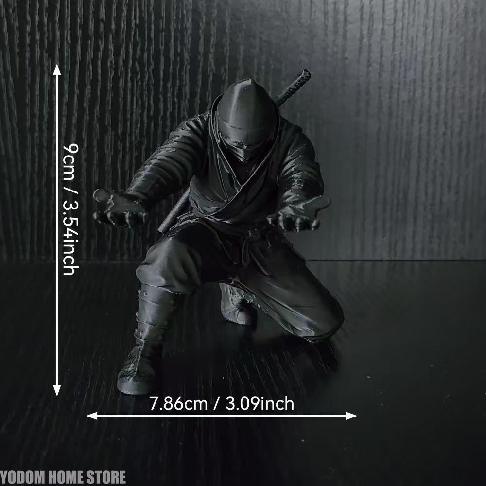 3d Printed Black Cool Ninja Pen Holder for Home Decor Decorative Figurines Desk Accessories Novelty Gift