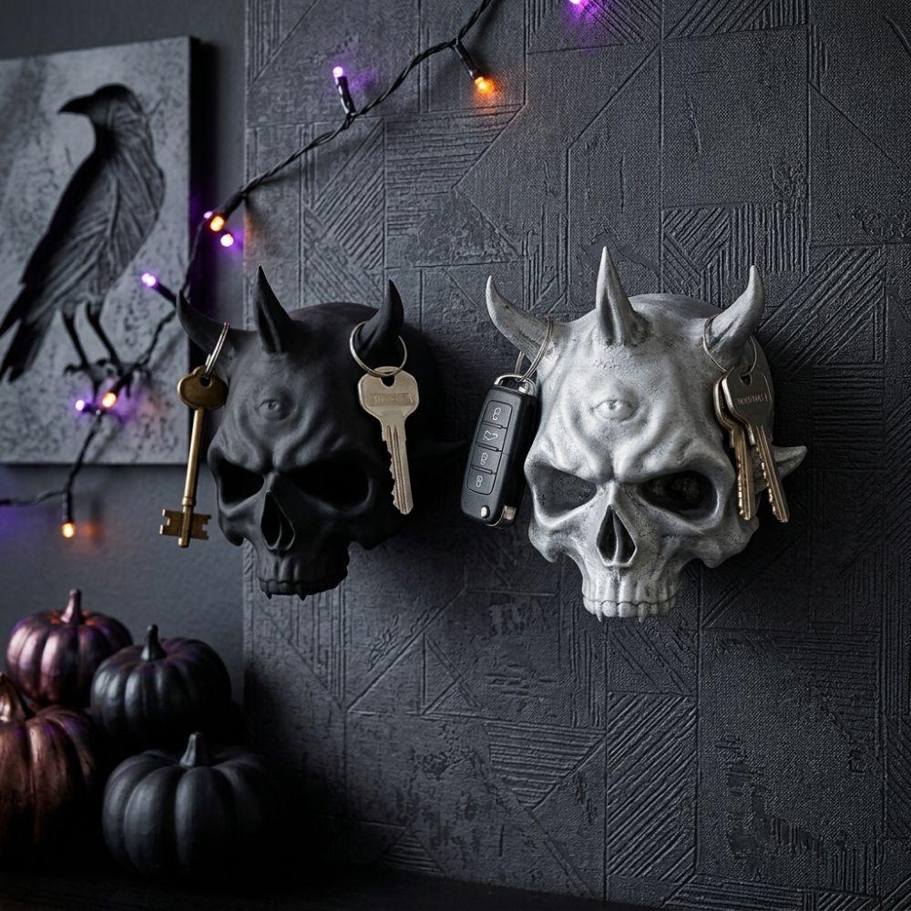 Unique Halloween Skull Wall Hook 3D Printed Gothic Storage Hook Skull Head Wall Hanger  Entryway
