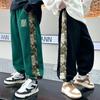 Children's Spring and Autumn Sports Pants 2025 New Bear Patchwork Loose Casual Big Kids Sweatpants Versatile Long Pants