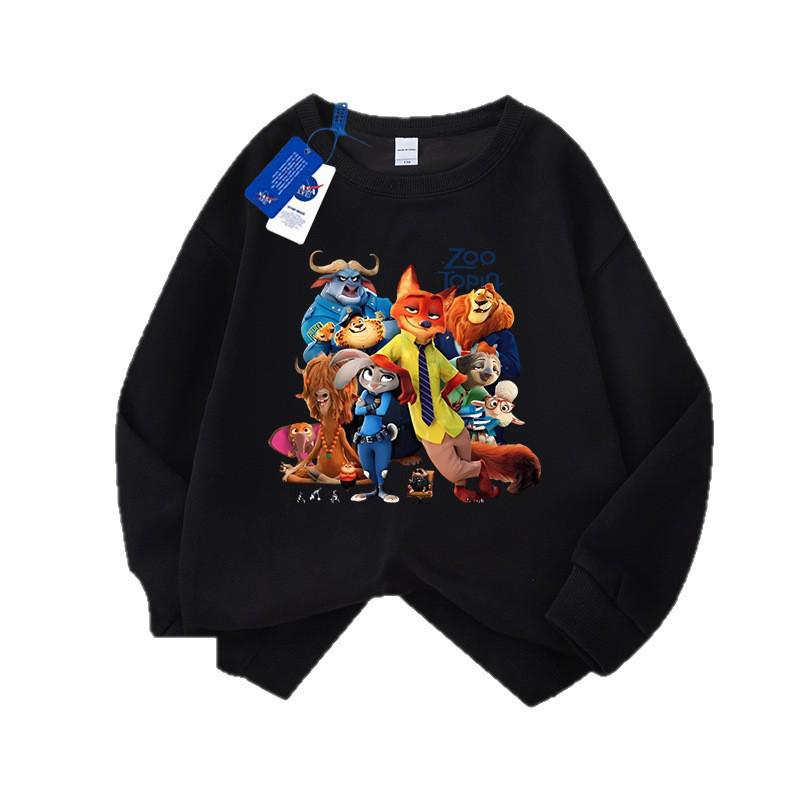 NASA Zootopia Kids Velvet Sweatshirt - Nick & Judy Cartoon Warm Top for Boys & Girls (Autumn/Winter)