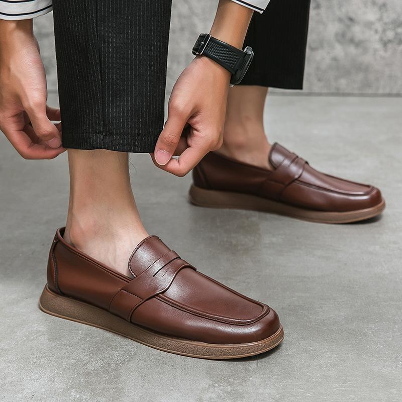 Men's Soft Soled Leather Shoes Comfortable Driving Slip On Loafer Leisure Business Activities Fashion Party Gentleman Shoes