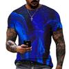 Swirl 3D Printing Men's Short-sleeved Round Neck T-shirt HD Printing Lycra Polyester Casual Brand Clothing Super Large