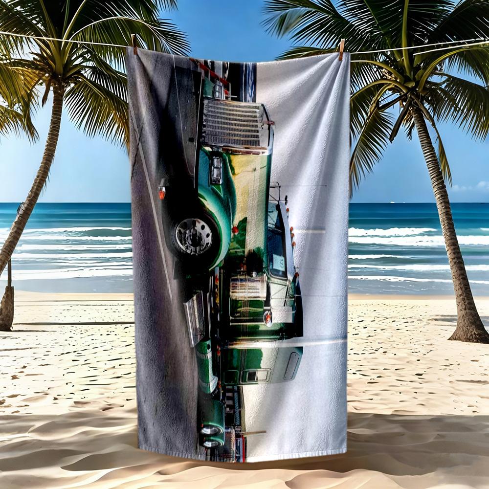 Kw Heavy Trucks Beach Towel Super Soft Microfiber Quickdry Fabric Comfortable Lightweight