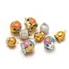 5pcs Stainless Steel Exquisite 10mm Enamel Zircon Bell for DIY Jewelry Bracelet Making Santa Claus Bells Christmas Decoration