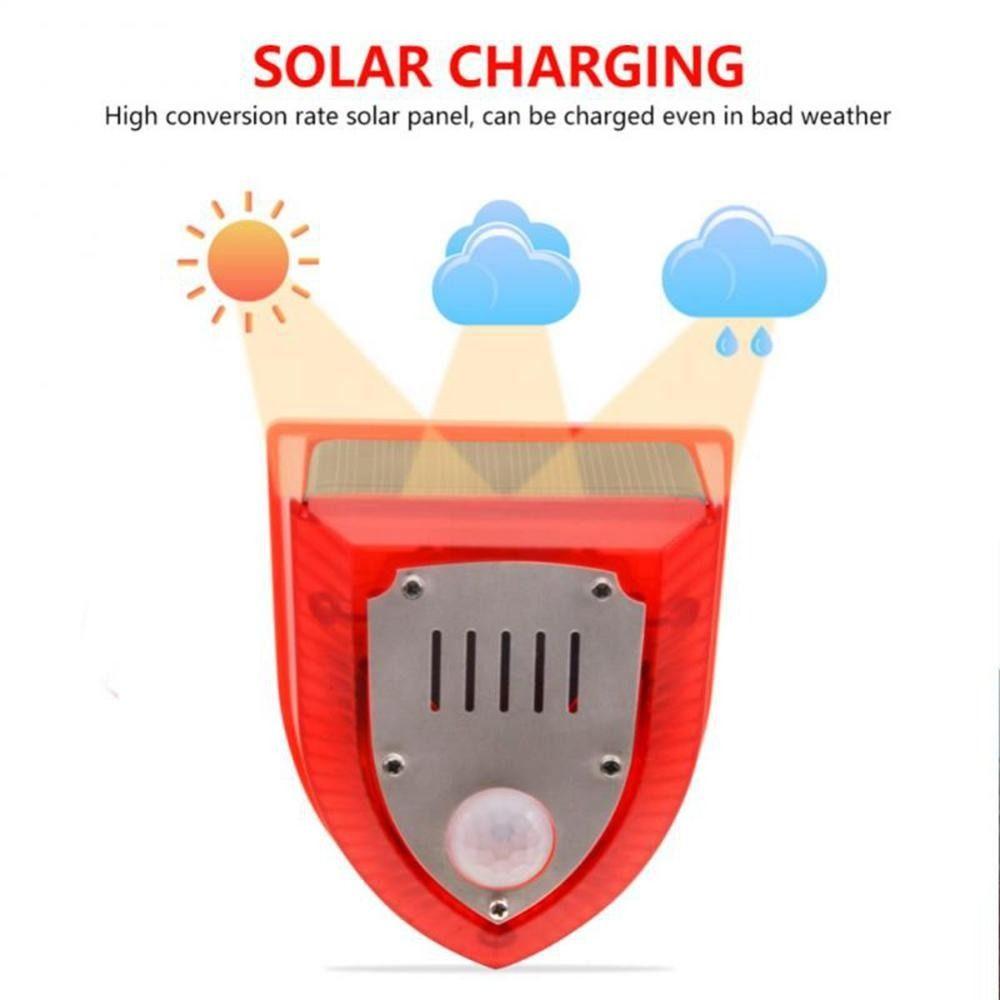 Waterproof Solar Alarm Multifunctional Solar Charging Alarm Security Alarm Siren Home Security