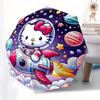 Hello Kitty,Space Adventure Automatic opening and closing folding umbrella with 8 rib frame and compact travel design,perfect for all occa