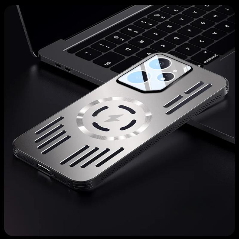Металлический теплоотводящий ударопрочный магнитный чехол для Realme Neo7 Neo 7 Magsafe алюминиевый сплав твердый чехол бампер оболочка
