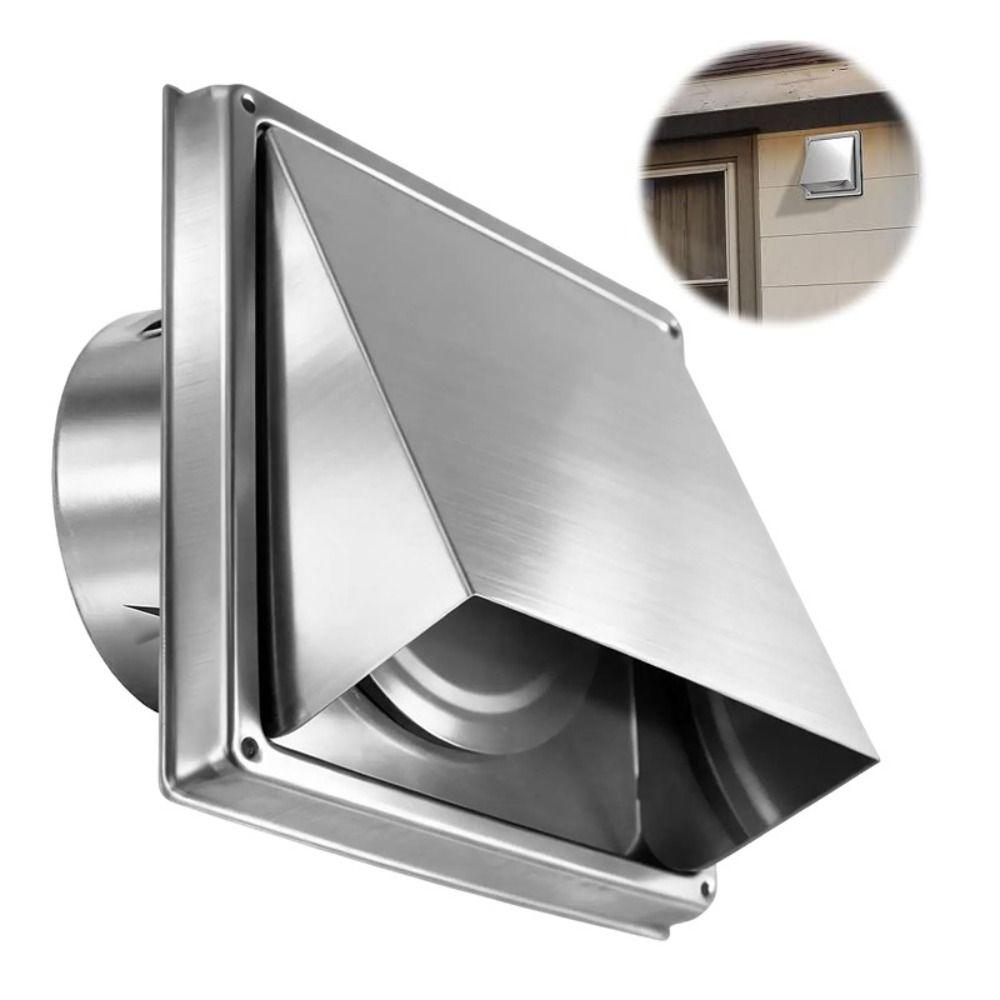 Durable 4" 5" 6" Air Vent Black/Silver Square Extract Valve Stainless Steel Ventilator Ducting System