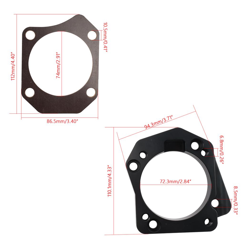 Throttle Body Adapter K ( PRB ) to K ( RBC ) For Honda Acura k20 k24 engine