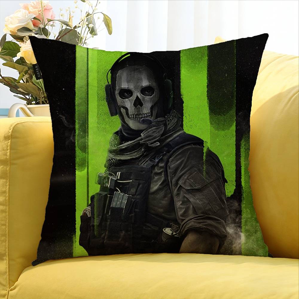 C-Call Of D-Duty Ghost Chibis Various Sizes Square Pillow Case For Car Home Bedchamber Decor