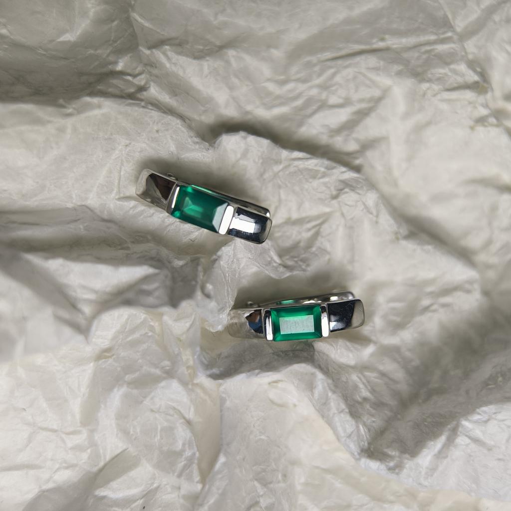 Серебряные серьги с натуральным агатом 1.023ct (2213390)