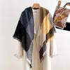New Autumn And Winter Imitation Cashmere Colored Plaid Warm Shawl Scarf, Unisex Fashion Versatile Tassel Scarf