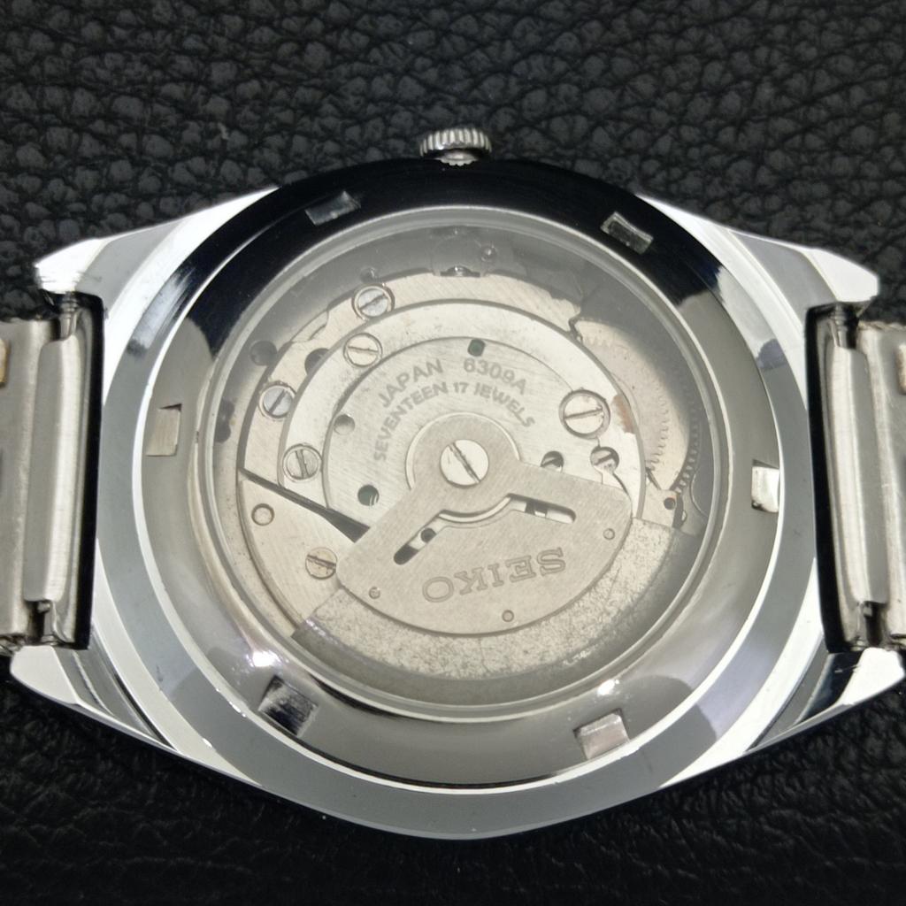 Seiko 5 АВТОМАТИЧЕСКИХ 6309A ВИНТАЖНЫХ ОТРЕМОНТИРОВАННЫХ ЯПОНСКИХ МУЖСКИХ ЗЕЛЕНЫХ ЧАСОВ a441746-1