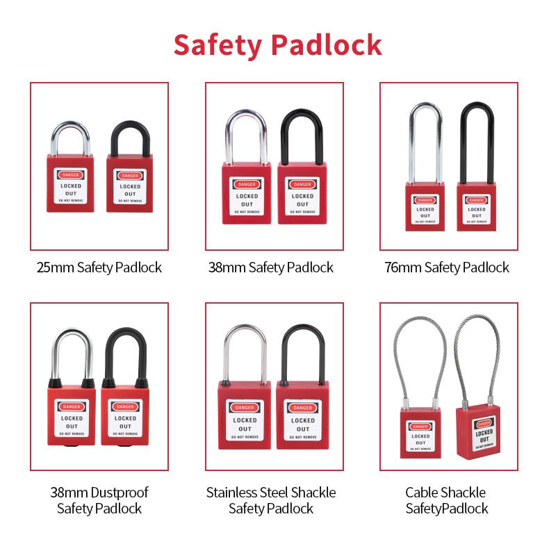 QVAND 90mm Safety LOTO Locks with Different Steel Cable Buckles Nylon Bodies Multiple Colors for Padlock Locking