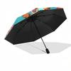 Winnie and friends Themed Travel Umbrella-8 Ribs Automatic Opening and Closing, Portable Folding Design, Compact and Stylish Umbrella