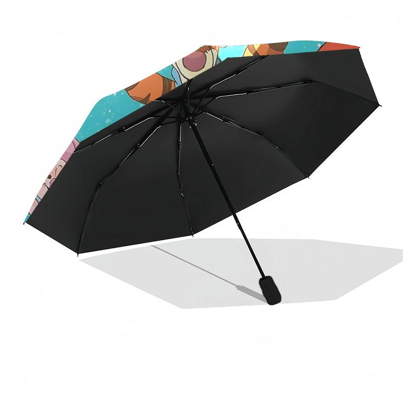 Winnie and friends Themed Travel Umbrella-8 Ribs Automatic Opening and Closing, Portable Folding Design, Compact and Stylish Umbrella